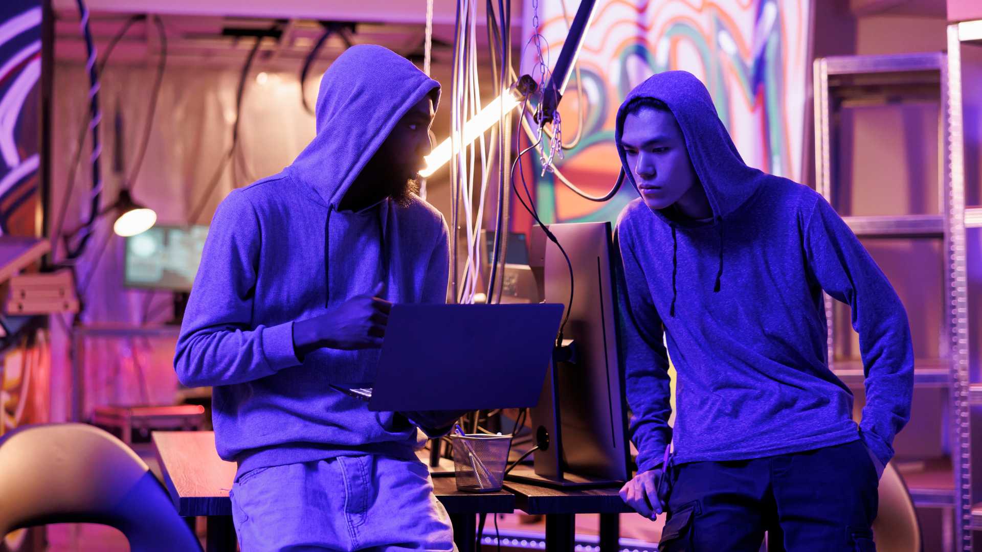 deux hommes sur un ordinateur