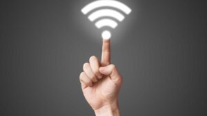 icône wifi avec une main